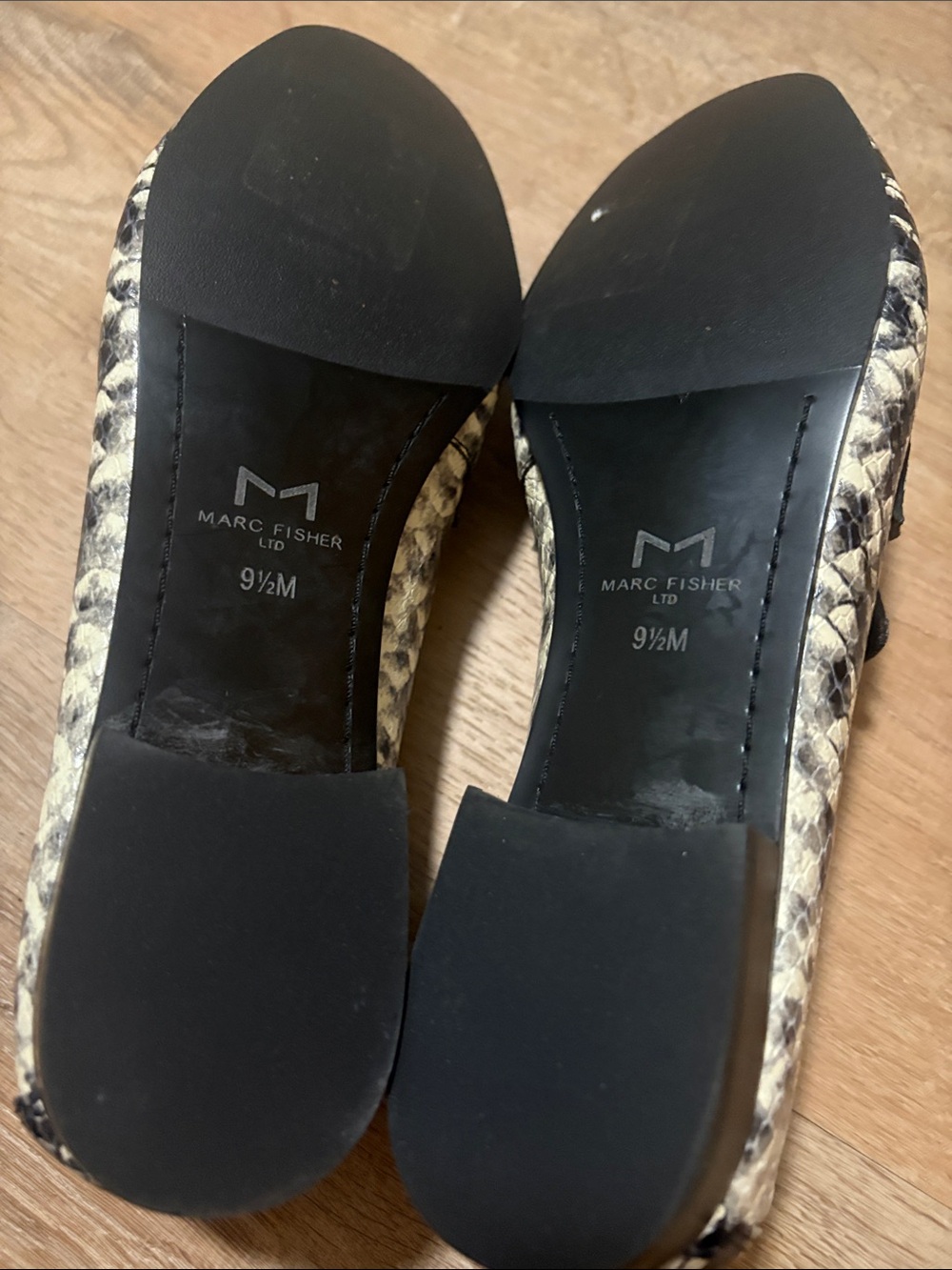 NWOT Marc Fisher LTD Chang snake-print loafers Shoes 9 1/2 - Picture 5 of 5